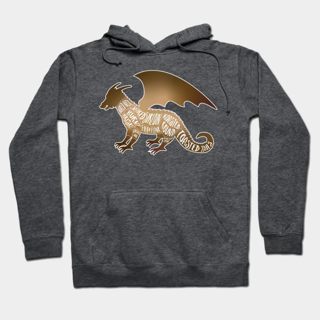 Bronze Dragon - Fantasy Butcher Cuts of Meat Hoodie by AliceQuinn